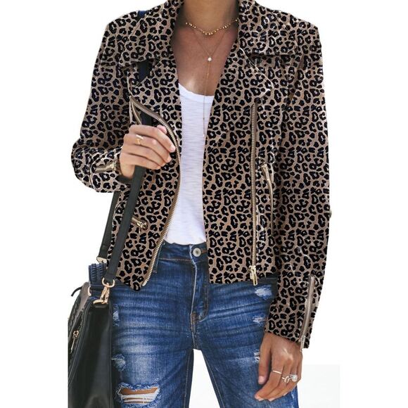 Azura Exchange  Zipped Notch Collar Short Jacket - Picture 7 of 8